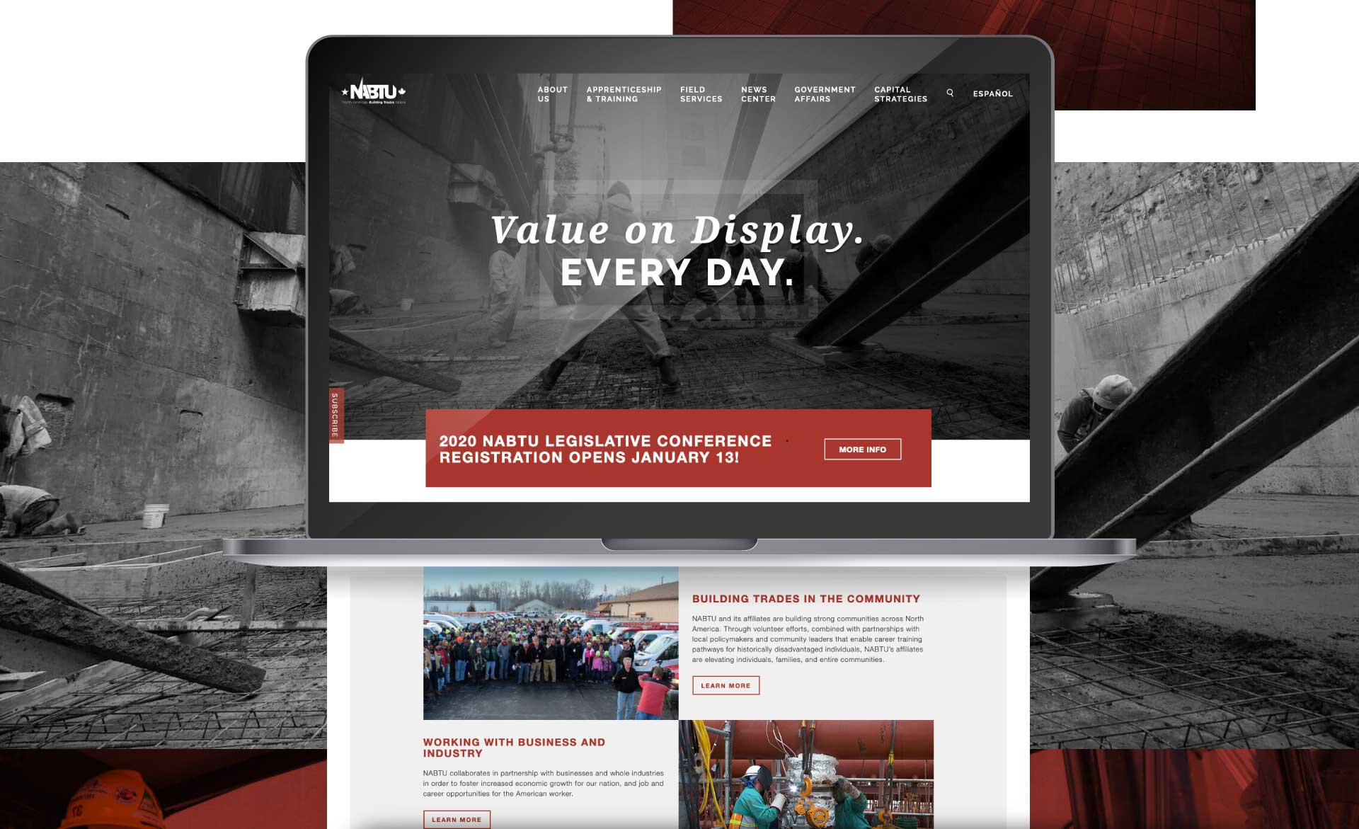 NABTU website UX/UI design
