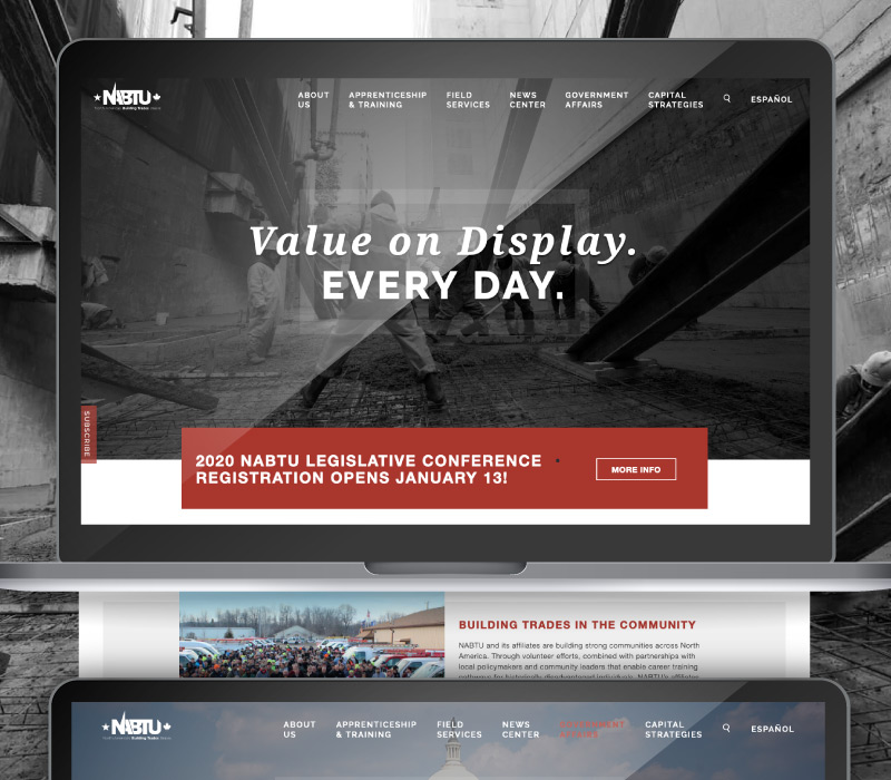 NABTU website UX/UI design