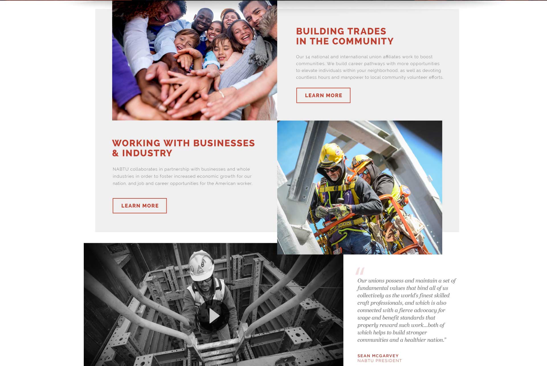 NABTU responsive website redesign