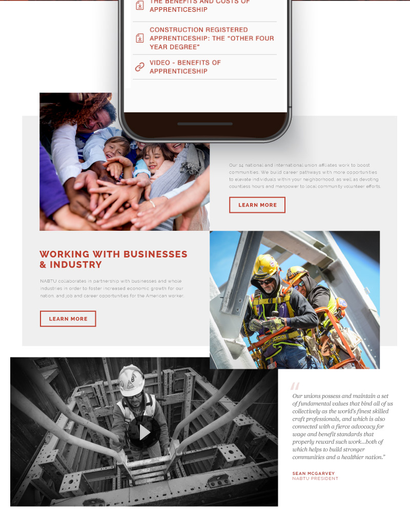 NABTU responsive website redesign
